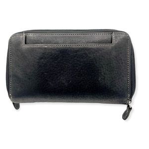 Mundi luxe smooth leather accordion zip around full size roomy wallet